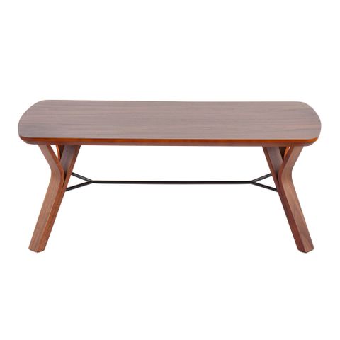 Latitude Run® Folia Mid-Century Modern Bench In Walnut Wood By ... with
